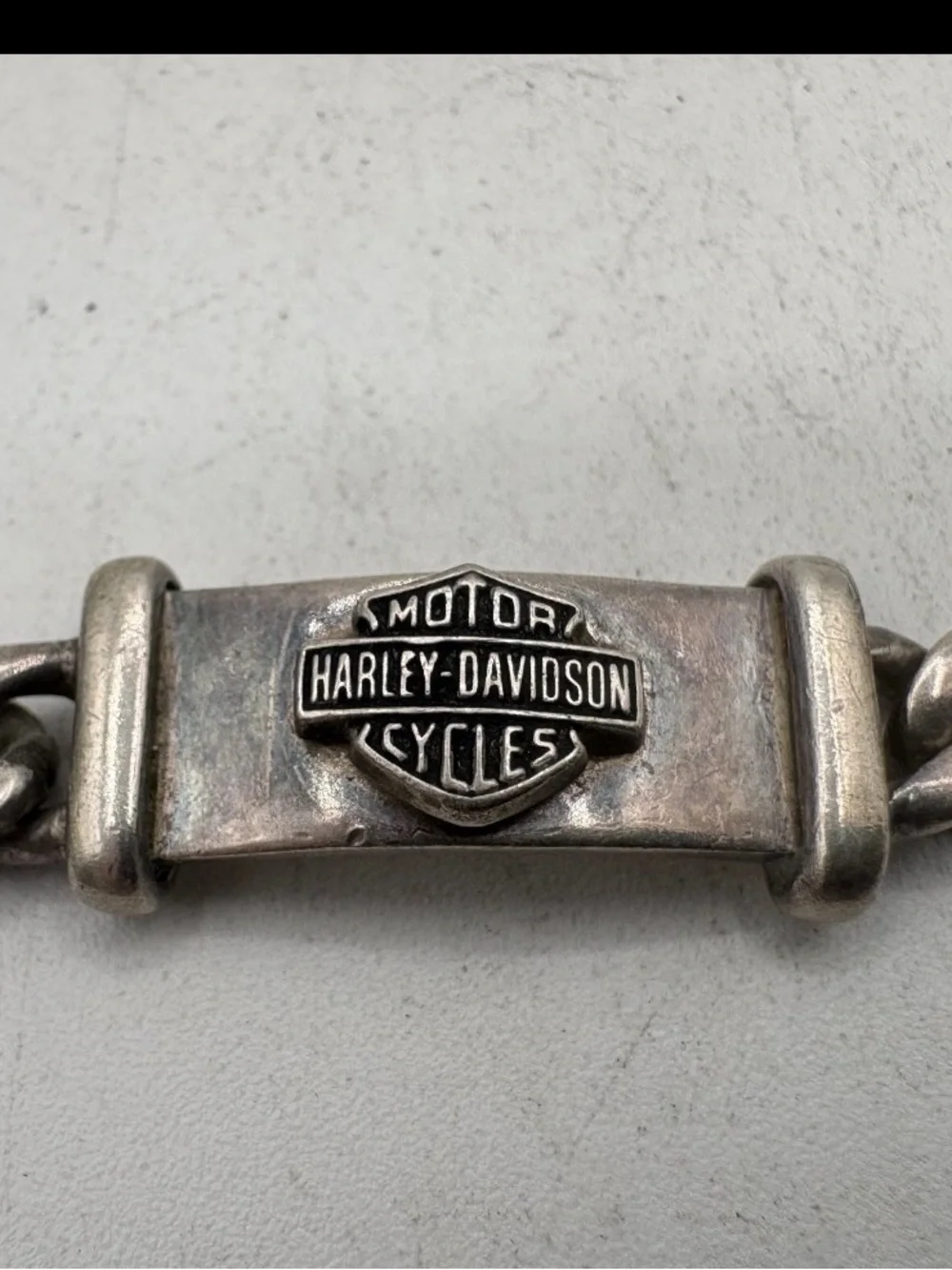 Vintage Sterling Silver Harley-Davidson Curb Link Bracelet 27G RARE